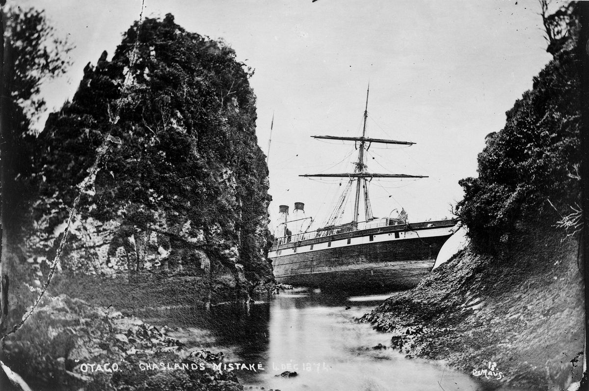 Historic Photo: Shipwreck at Chasland's Mistake, New Zealand, 1876.