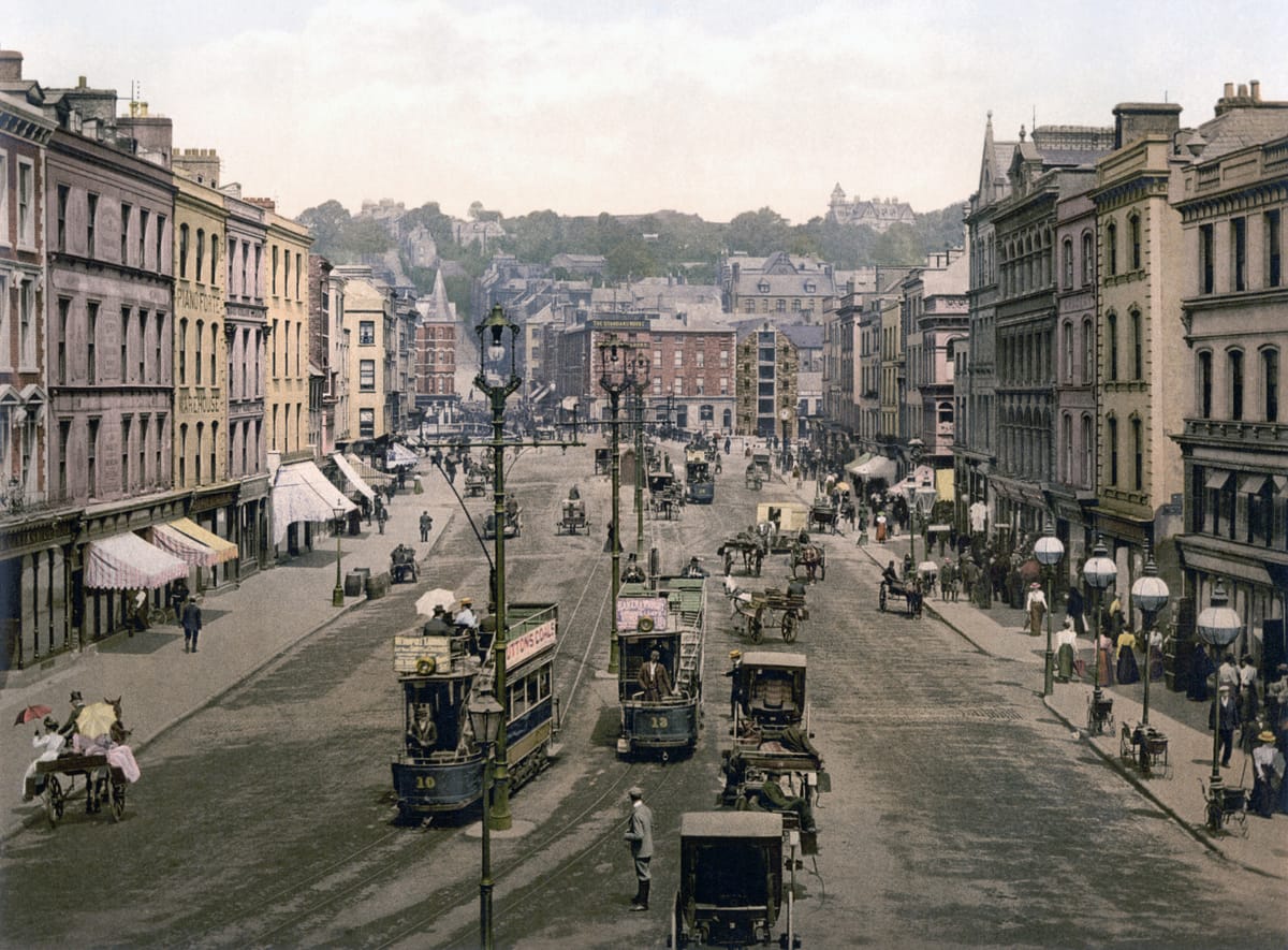 Historic Photo: Patrick Street, Cork, Ireland, about 1900.