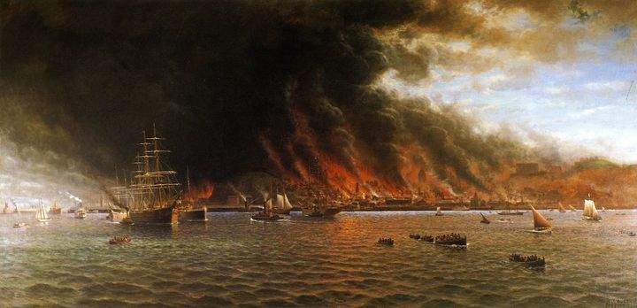 Historic Painting: "San Francisco Fire" by William A. Coulter, 1906.