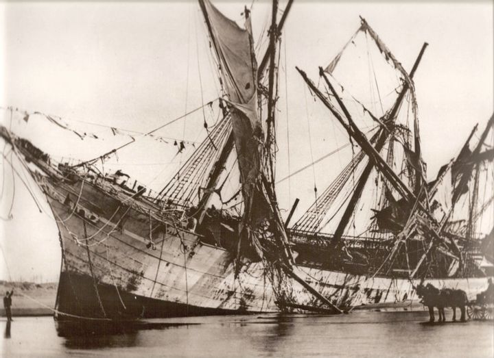 An unusual view of the Peter Iredale, Oregon's beloved shipwreck.