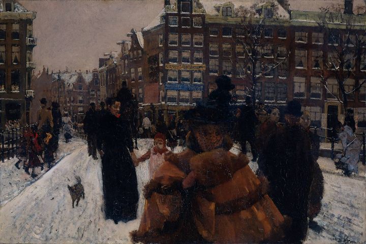 Historic Painting: Amsterdam in winter, George Hendrik Breitner, 1897.