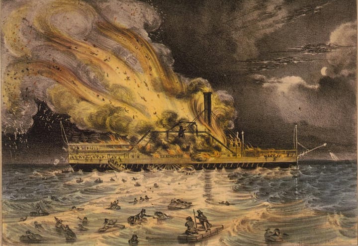 Fire off Long Island: The S.S. Lexington disaster.