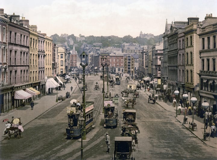 Historic Photo: Patrick Street, Cork, Ireland, about 1900.